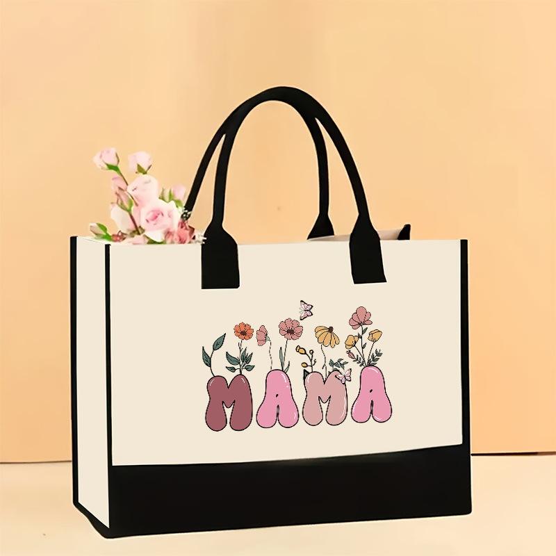 Холщовая сумка через плечо, большая вместительная сумка с принтом, женская модная легкая портативная сумка для подарков и покупок