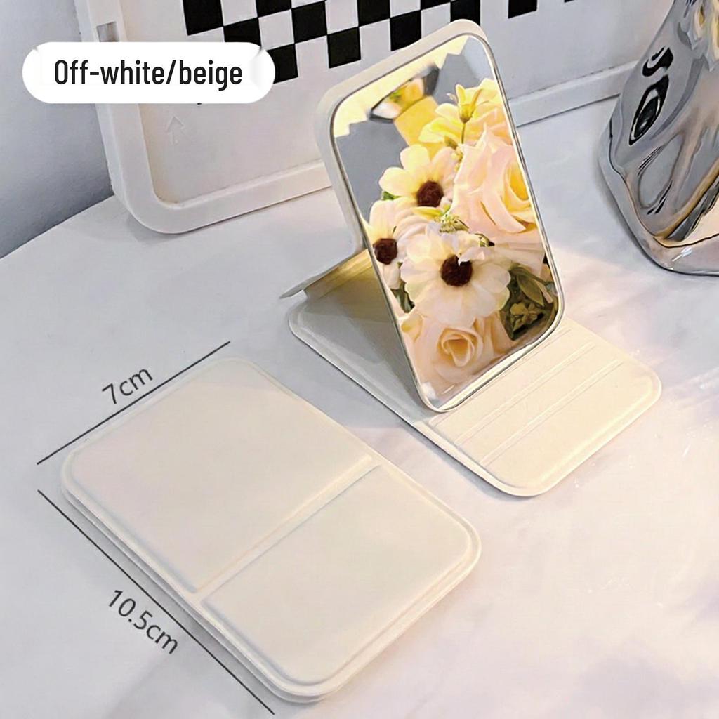 "Компактное двустороннее складное карманное зеркало": Увеличительное и Стандартное для Портативного Макияжа".