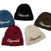 Hat autumn and winter women's thickened warm wool hat big head circumference letter embroidery shows small face versatile ear protection knitted hat