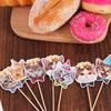 8pcs Non Toxic Cat Face Insert Card Disposable Cake Flag Cat Cupcake Toppers  Party Favors