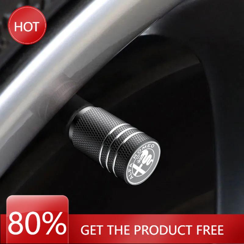 Hub Caps 4Pcs Car Wheel Tire Valve Caps Air Stem Covers For Alfa Romeo STELVIO Giulia 159 Giulietta 147 Mito 156 MTO Sportiva AcEP3 