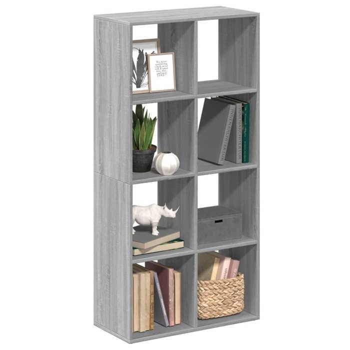 VidaXL Room Divider Shelf Sonoma Grey 69.5x29x137.5 Cm, Shelf, Bookcase, Storage Shelf, 858026
