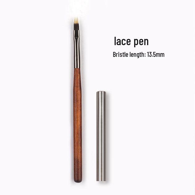 Набор кистей для нейл-арта из сандалового дерева: Круглые и плоские гелевые кисти, лайнеры, инструменты для градиента, кружева и точечной росписи