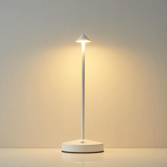 Настольная лампа из металла с питанием от батареек, сенсорное управление, без мерцания, регулируемая яркость, нескользящий дизайн, современная беспроводная прикроватная лампа