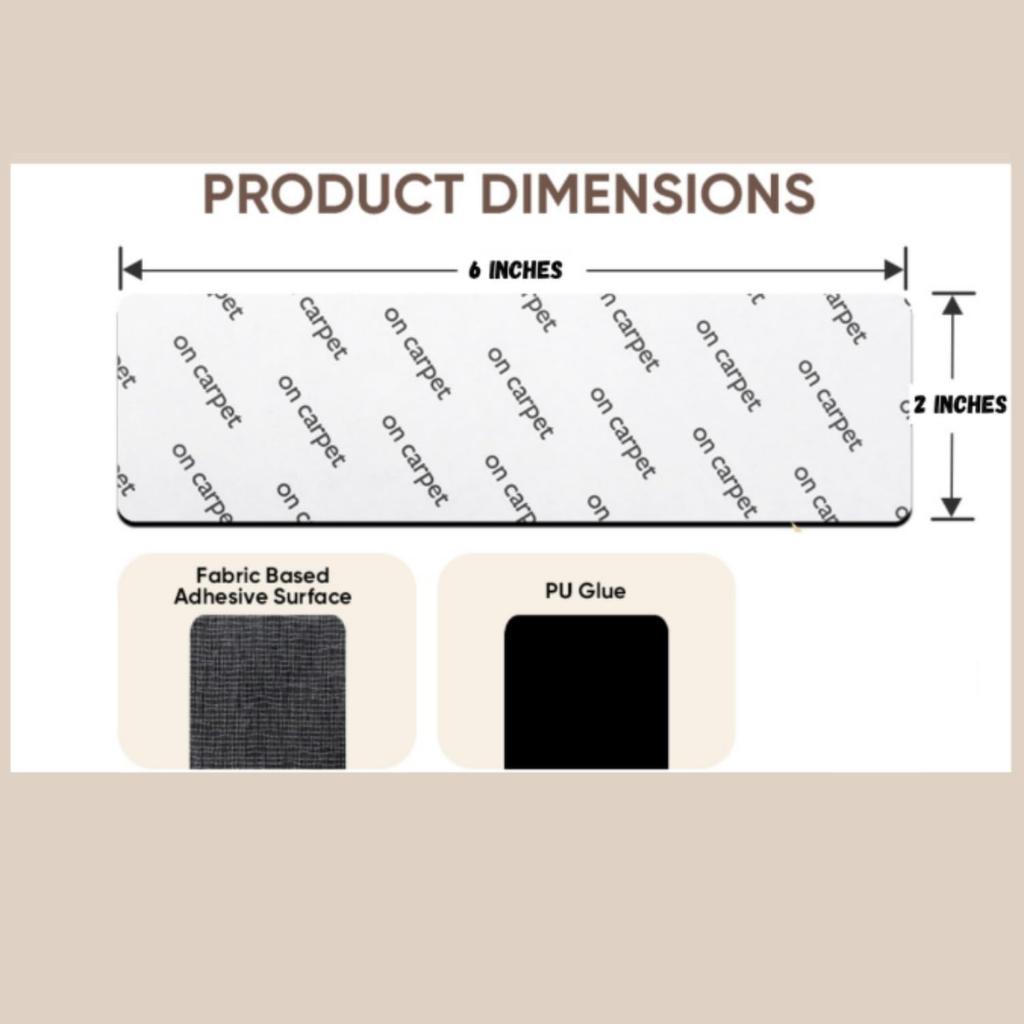 12-Pack Gripper for Rug for Hardwood Floors and Tiles: Double-Sided Reble Rug Carpet Tape. Anti-Slip Tape Grips Area Rugs, Non-Slip Rug Pads Prevent