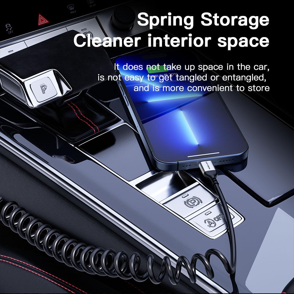 KEYSION PD 27W автомобильный пружинный кабель передачи данных USB Type C To L провод для быстрой зарядки iPhone 14 11 12 13 Pro Max X XR XS 8 7 SE 2 IOS iPad