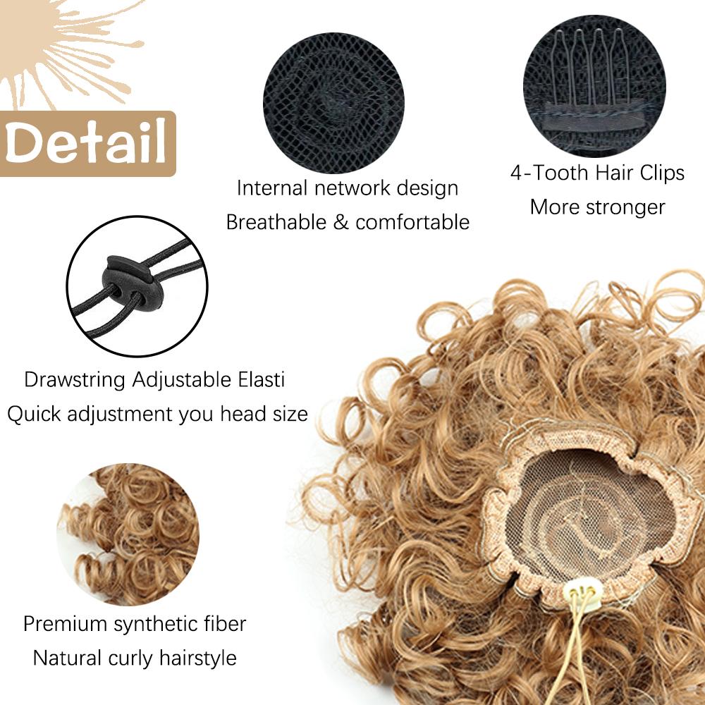 MISS WIG Синтетический беспорядочный пучок волос, 60 г, эластичный шнурок, свободные вьющиеся волосы, булочки, наращивание парика для женщин, косплей