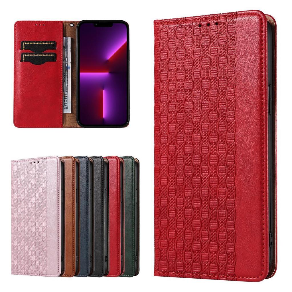 Samsung Galaxy S23+ Magnetic Strap Wallet Case with Stand & Lanyard - Red Cover