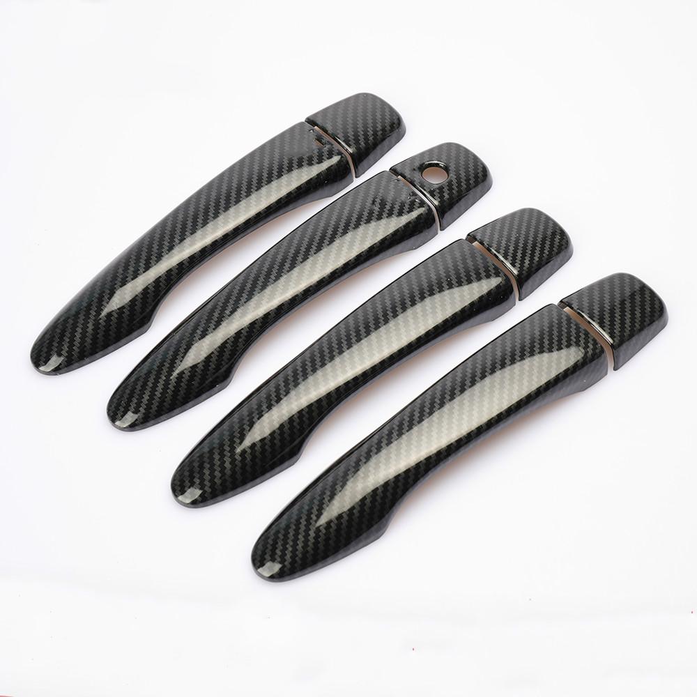 Carbon Fiber Car Door Handle Cover Trim Stickers For Nissan March Micra 2017 2018 Car Styling