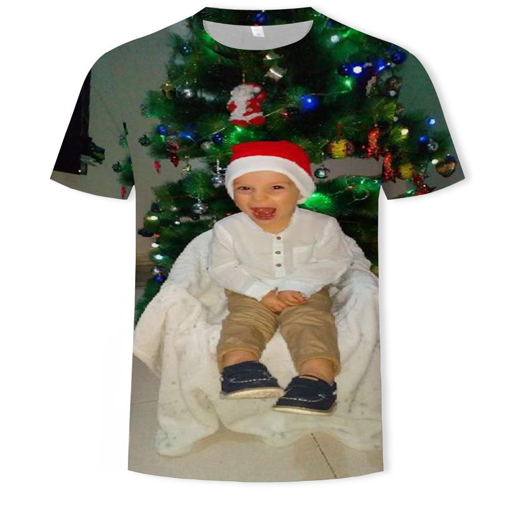 Рождественская мужская футболка с 3D цифровой печатью и короткими рукавами