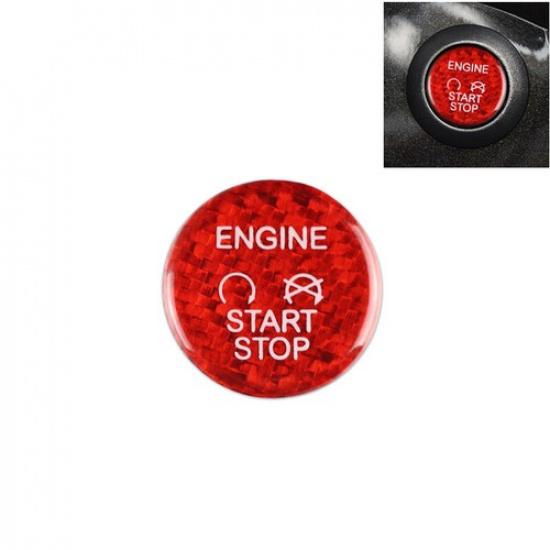 Red Carbon Fiber Car Engine Start Push Button Cover For Ford Focus 2015-2018