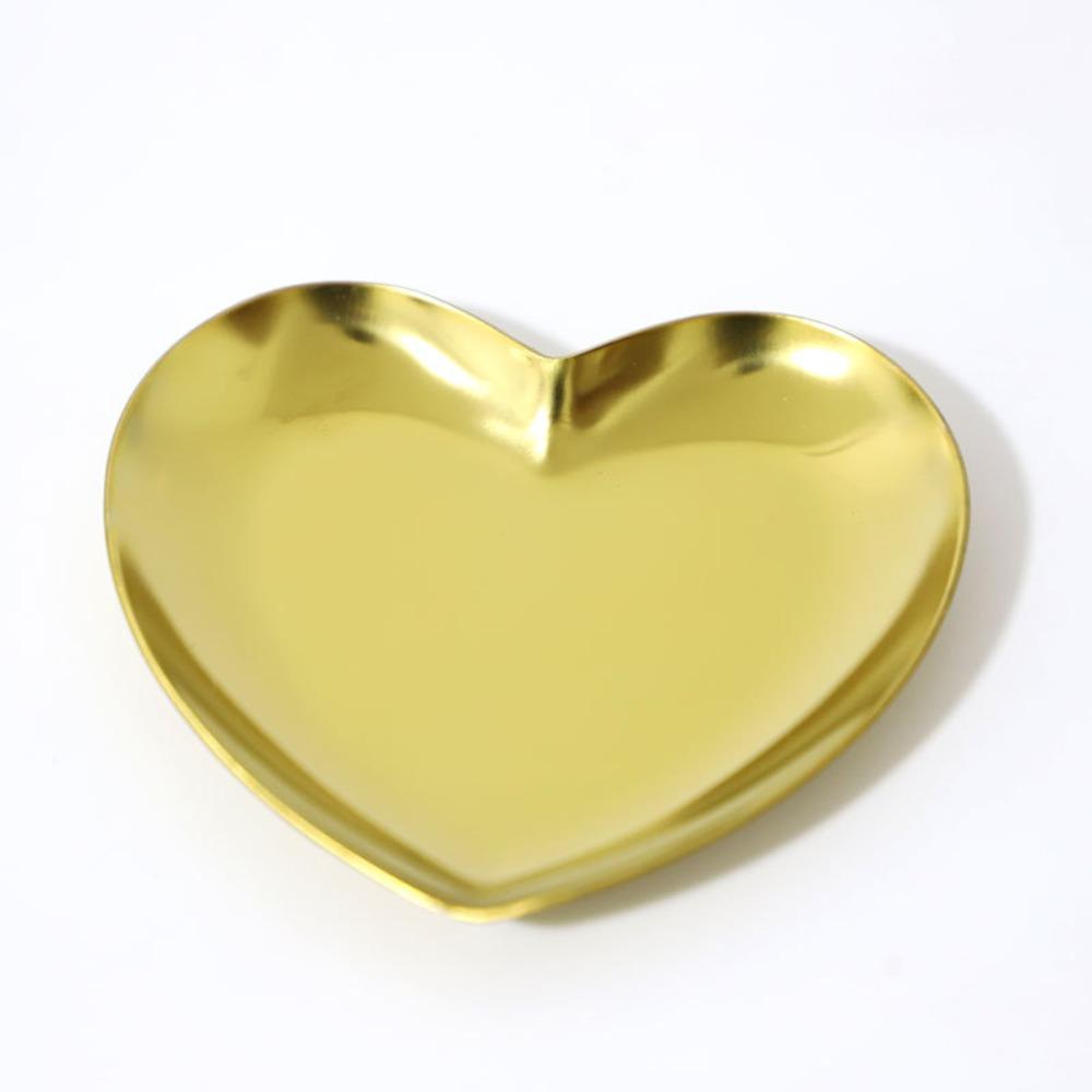 Heart-shaped Jewelry Storage Tray Golden Jewelry Display Tray Jewelry Storage