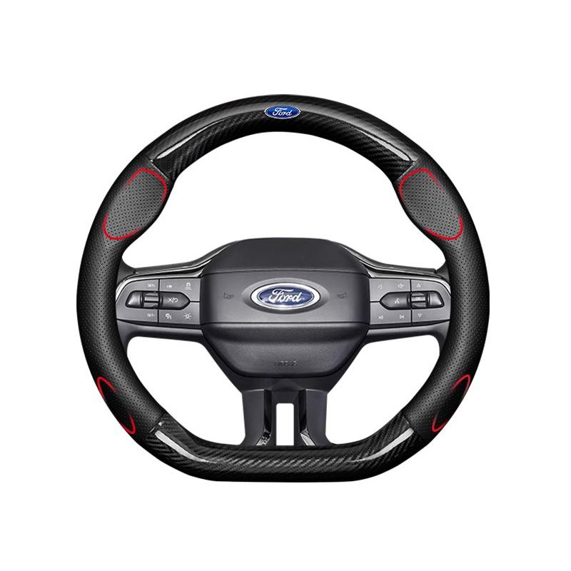 Автомобильная карбоновая вентилируемая крышка рулевого колеса Ford ST Mondeo F150 Fusion Mustang EXPLORER ESCAPE EDGE Fiesta Focus Kuga Ranger
