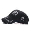 Hat Ladies Korean Version Versatile Graffiti Black and White Splicing Cap Summer Baseball Cap Men's Pentagram Sun Cap