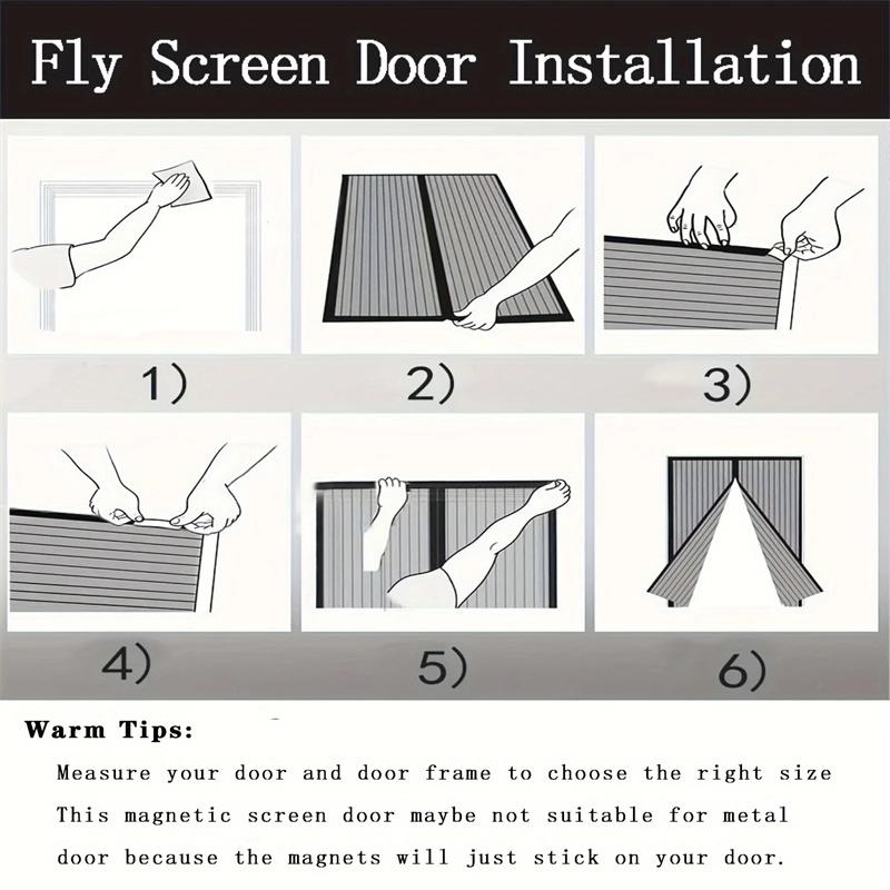 Летняя магнитная сетчатая штора-дверь, противомоскитная сетка на дверь, магнитное уплотнение для окон и дверей - Черная