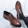 Тренд Новые мужские черно-коричневые оксфорды на шнуровке с острым носком из лакированной кожи, повседневная обувь, обувь для свадебного платья, выпускного вечера, zapatos hombre