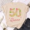 50 Ans 50th Years Birthday T-shirts Women Y2K Manga T Shirt Girl 2000s Y2k Funny Clothing