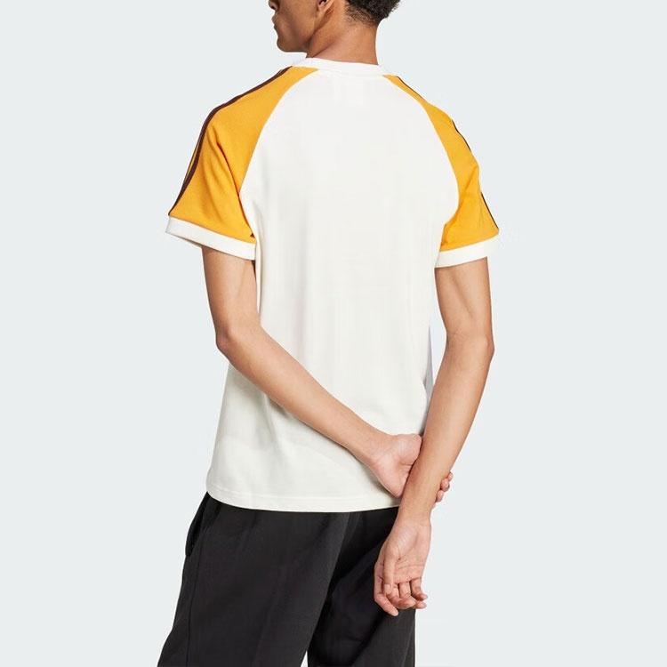 adidas Originals '80s Premium 3-Stripes T-Shirt 'White Yellow' Asia Sizing Men's JC6511