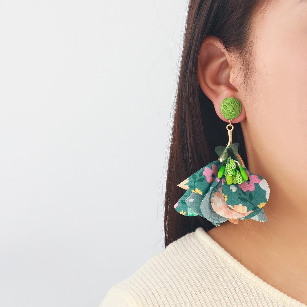 Sweet Flower Dangle Earrings Exaggerated Petals Stud Earrings Romantic Beach Earrings  Vacation