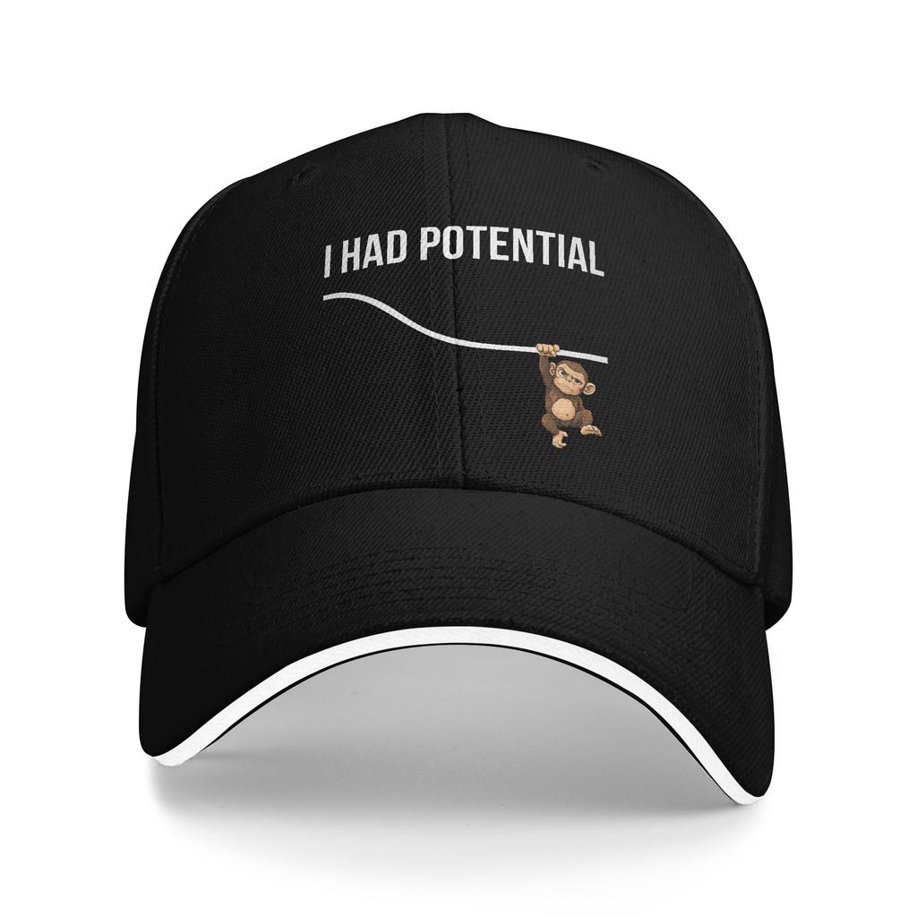 Funny Physics Punch Monkey I Had Potential Energy Science Sun Baseball Cap Summer Cool Hip Hop Hats Men Camping Baseball Caps