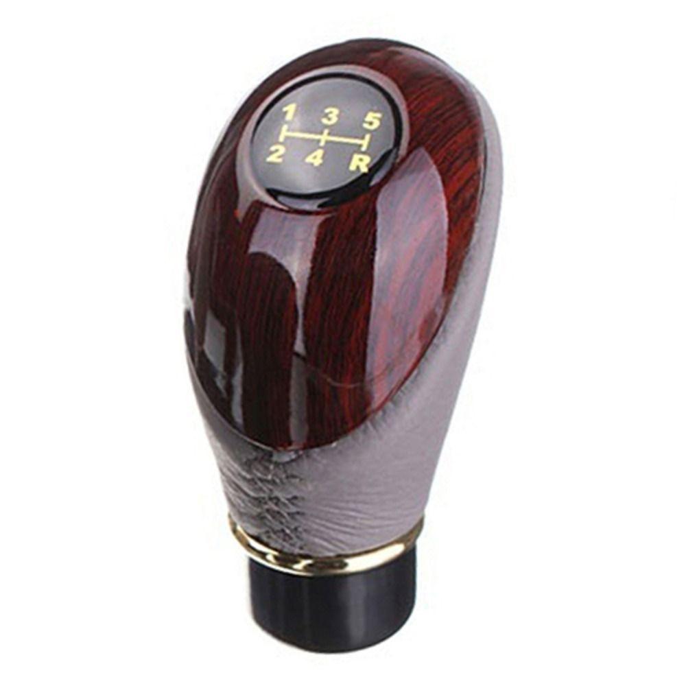 Knob Gloss Imitation Peach Wood Manual Gear Stick Knob Shift Shifter 5-Speed Lever Car Shift Knob