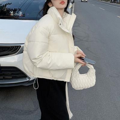 Женская мода повседневная осень-зима однотонная с принтом длинный рукав воротник-стойка короткие утепленные куртки и пальто пуховики