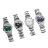 LP62 New 4pcs Alloy Square Men Quartz Movement Watch Waterproof Business Watch Cross Necklace Bracelet Ring Set Selected Gift