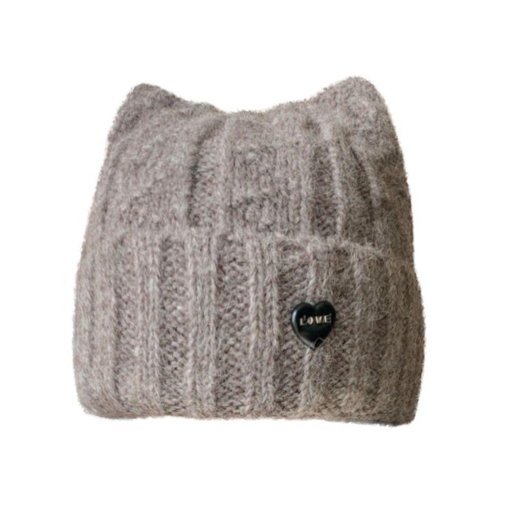 Polyester Cat Ear Beanie Warm Winter Beanie Hat Cute Face Slimming Hat Outdoor Wear