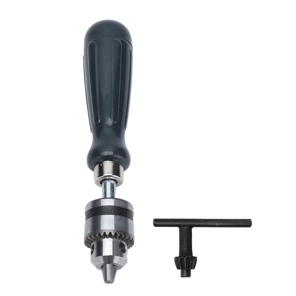 Ручная дрель из углеродистой стали с рукояткой, патронным ключом и 5 сверлами для пластика, дерева