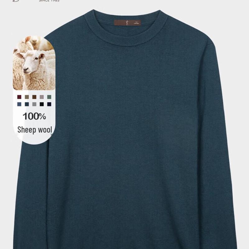 TRIES Мужской шерстяной свитер облегающего кроя с круглым вырезом