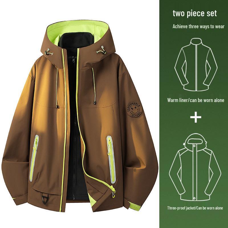 Женская куртка 3-в-1 Soft Shell: Раздельная верхняя одежда из двух частей для зимнего катания на лыжах, альпинизма и ветрозащитных активных мероприятий на свежем воздухе.