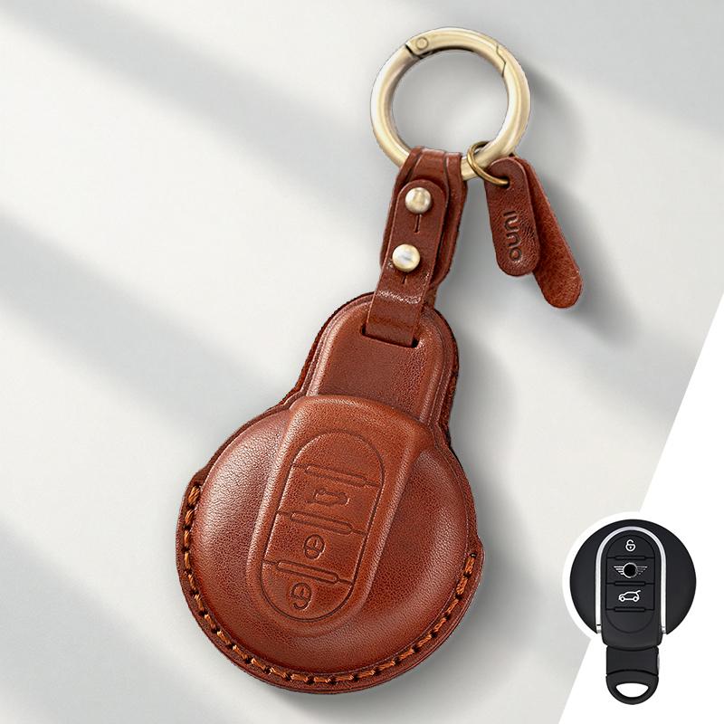 Genuine Leather Protector for BMW Mini Cooper F54 F55 F56 F57 F60 Key Case Cover Fob