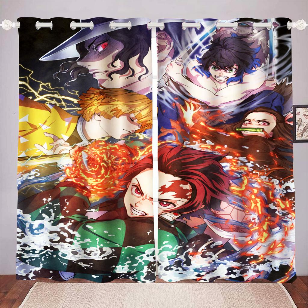 Аниме Гостиная Спальня Шторы Для Гостиной Перфорированные Пыленепроницаемые Затемняющие Шторы Кухня Шкаф Домашний Декор