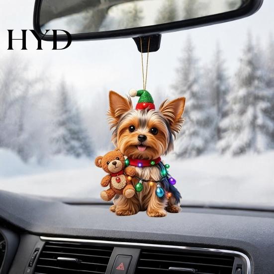 Long Lasting Xmas Ornament Christmas Animal Ornaments, Cute 2D Flat Acrylic Hanging Tree Decoration for Tree, Winter Party, Home Decor Decorative