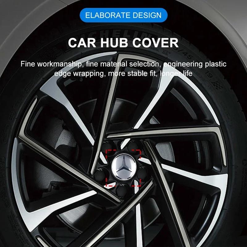 4PCS Car Styling Wheel Center Cap Hub Covers Badge Accessories For Benz AMG Exclusive W204 W222 W205 W203 W213 W124 W108 W126 AA1