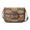 Gucci Сумка на плечо Horsebit 1955 Jumbo GG Mini Бежево-коричневая Канва с отделкой Ремень-лента Через плечо Сумка для женщин Ежедневная 658574-UKMDG-2570