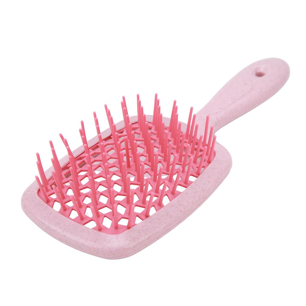 Изогнутая щетка для волос с вентиляционным отверстием, массажная лопатка для кожи головы, распутывающая щетка, инструмент для укладки волос для быстрой сушки феном, розовая