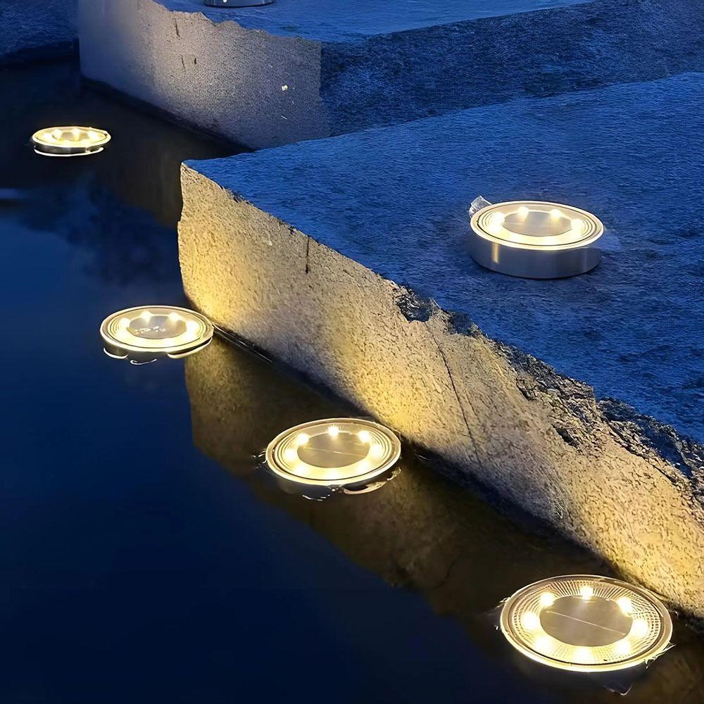 2Pcs Super Bright Solar Buried Lights Solar Power Lawn Lamp Path Deck Lights Garden