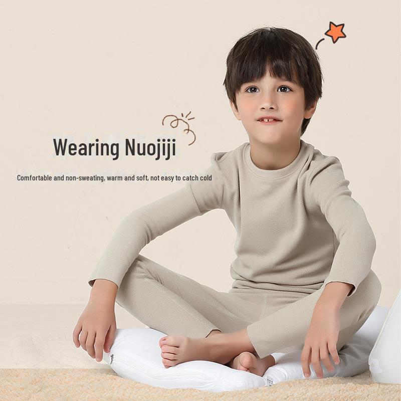 [Содержит кашемир] Детский термокомплект Meiyabi из шелка с флисом - Осень/Зима