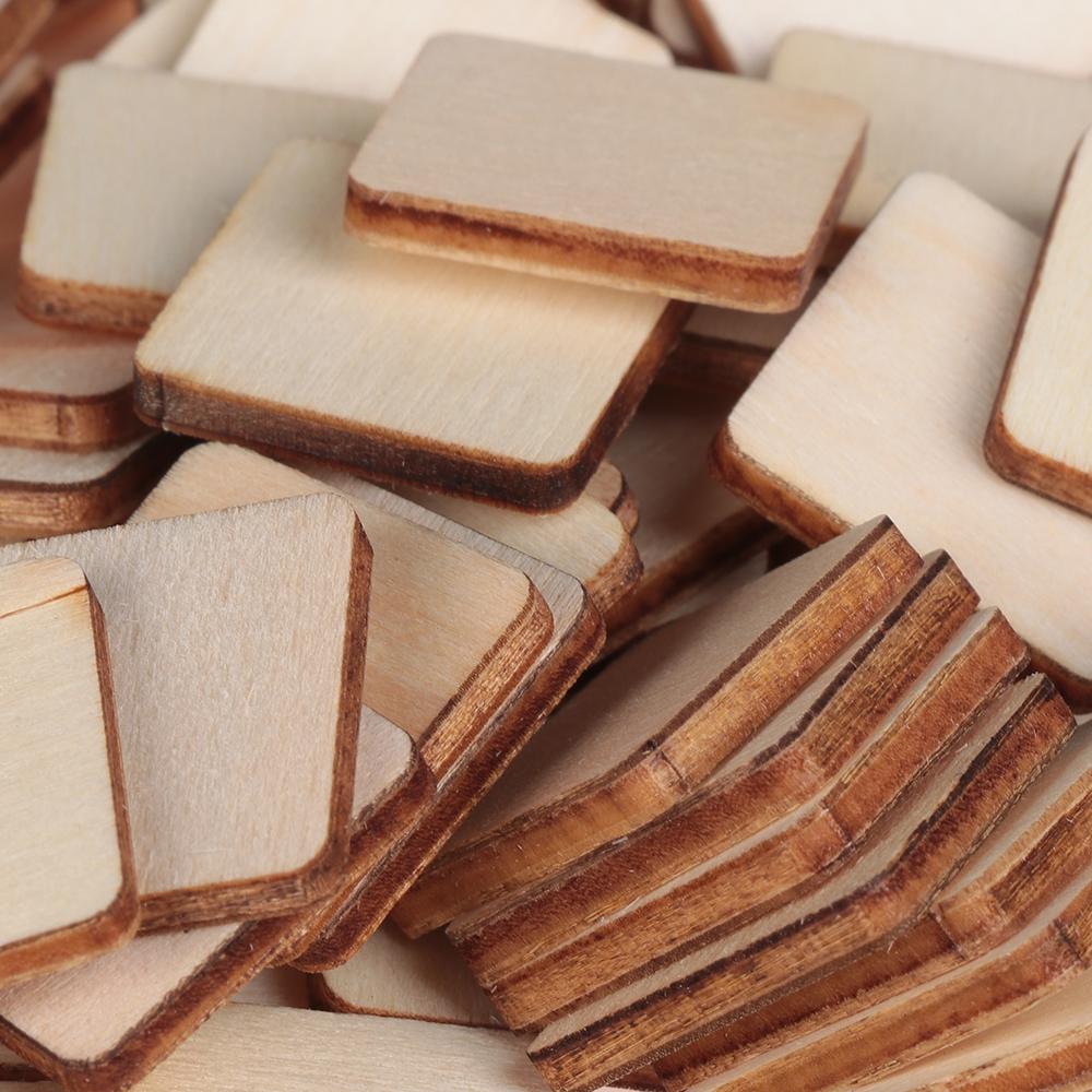 New Scrapbooking Party supplies Wedding decor Ornament Square Wood Pieces Blank Plaque Wooden Tags