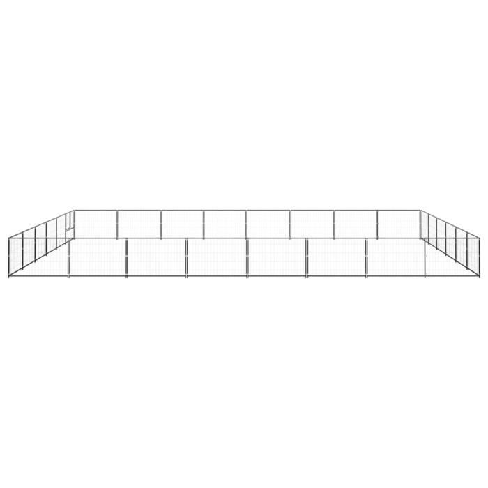 VidaXL Chenil Noir 48 m² Acier