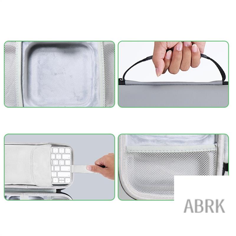 Защитная дорожная сумка для Mac Mini M4/M4 Pro Жесткий чехол для переноски с сетчатым карманом против царапин E