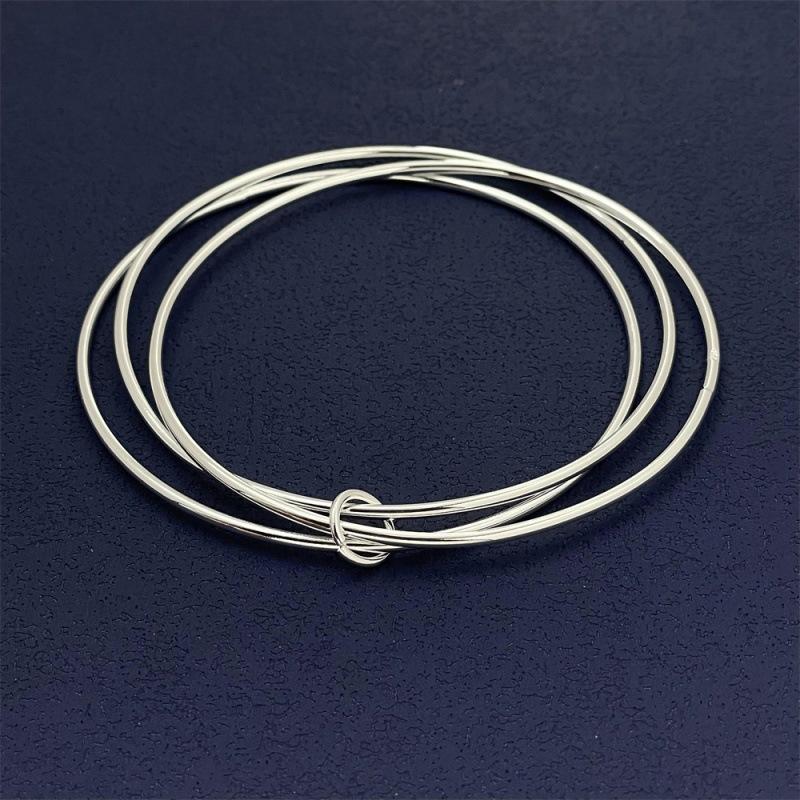 925 Sterling Silver Stylish Simple Three Circle Bracelet Birthday Party Anniversary Gift