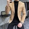 New Men 'S Blazer Youth Slim Casual Suede Blazers