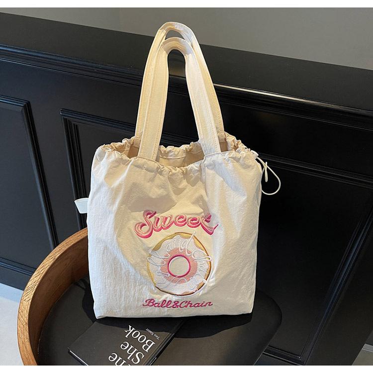 Вышивка пончик нейлоновая сумка женская новая модная мультяшная сумка для поездок на работу сумка через плечо