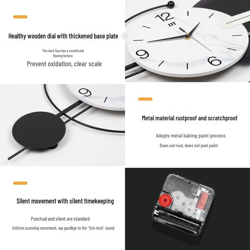 Современные минималистичные роскошные настенные часы для гостиной или ресторана - Установка без сверления, Элегантный декор