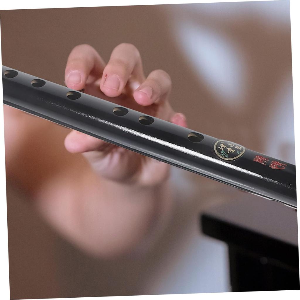 Абаодам Черная Флейта Деревянная Духовая Барочная для Взрослых и Традиционная Китайская Флейта с Лентой, Флейта в Антикварном Стиле, Стиль, Новички, Черный,