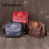 Handmade Embossing Genuine Leather Women Bag Vintage Natural Cowhide Small Shoulder Messenger Bag