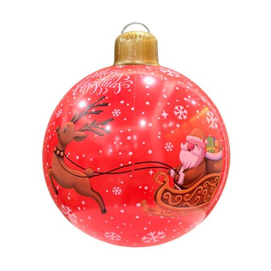 18.9 Inch Giant Inflatable Christmas Ball Outdoor Large PVC Blow Up Ball for Outside Yard Lawn Porch Decoration
