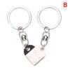 2Pcs Love Heart Brick Keychain For Couples Friendship Birthday Jewelry Gift